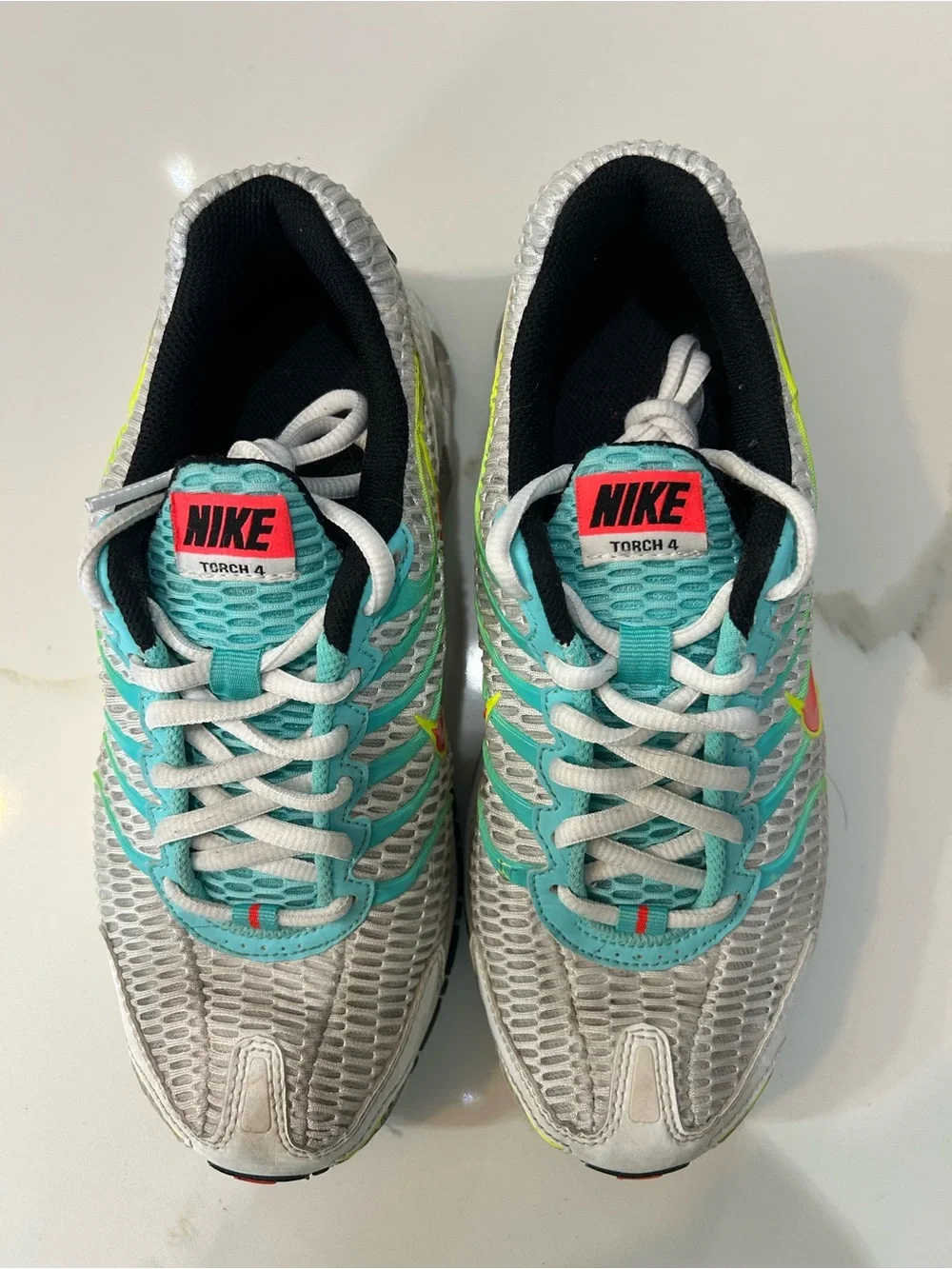 Nike Women’s Torch 4 Sneakers - Turquoise, Gray, Neon Yellow Accents